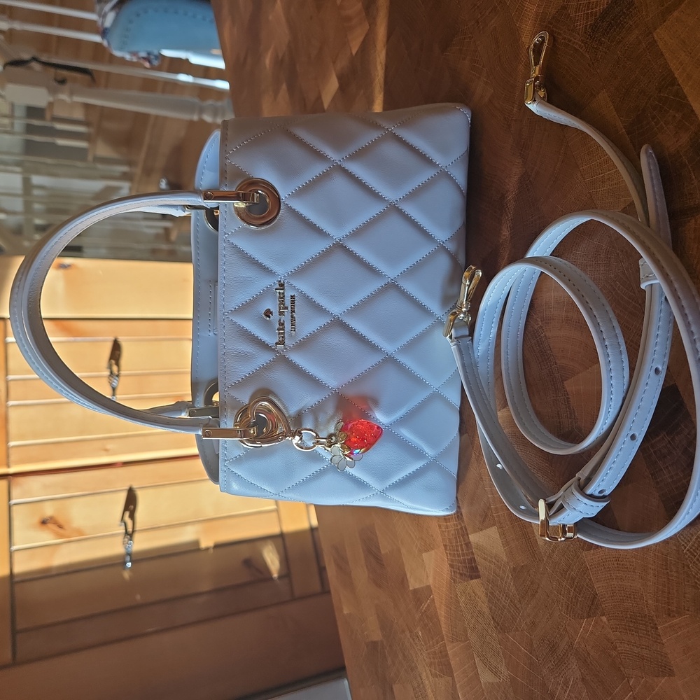 Kate Spade mini Light Gray Quilted Satchel - Picture 2 of 14
